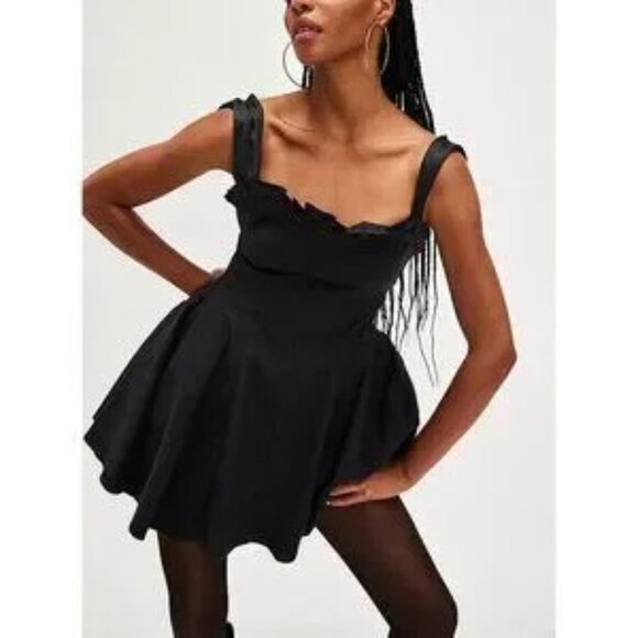 FREE PEOPLE Midnight Magic Mini Dress Black Combo NWT - Picture 2 of 9
